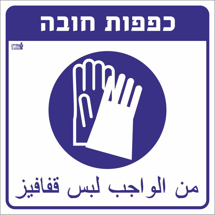 כפפות חובה עברית ערבית