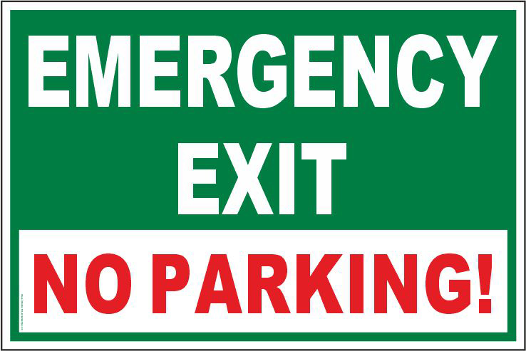 שלט EMERGENCY EXIT NO PARKING